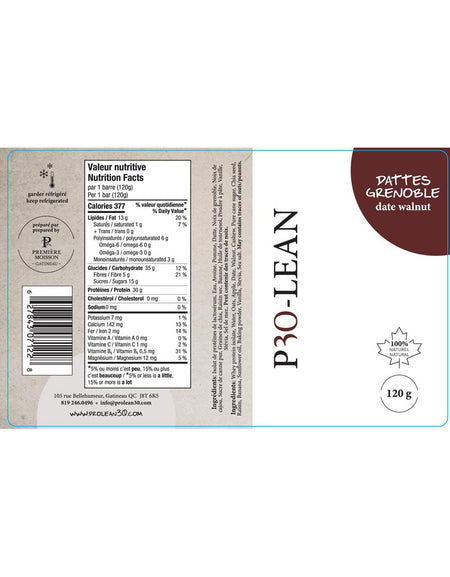 Barre Pro-Lean aux dattes et grenoble - Boîte de 10